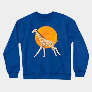 Giraffe and Sun | Color Illustration Crewneck Sweatshirt